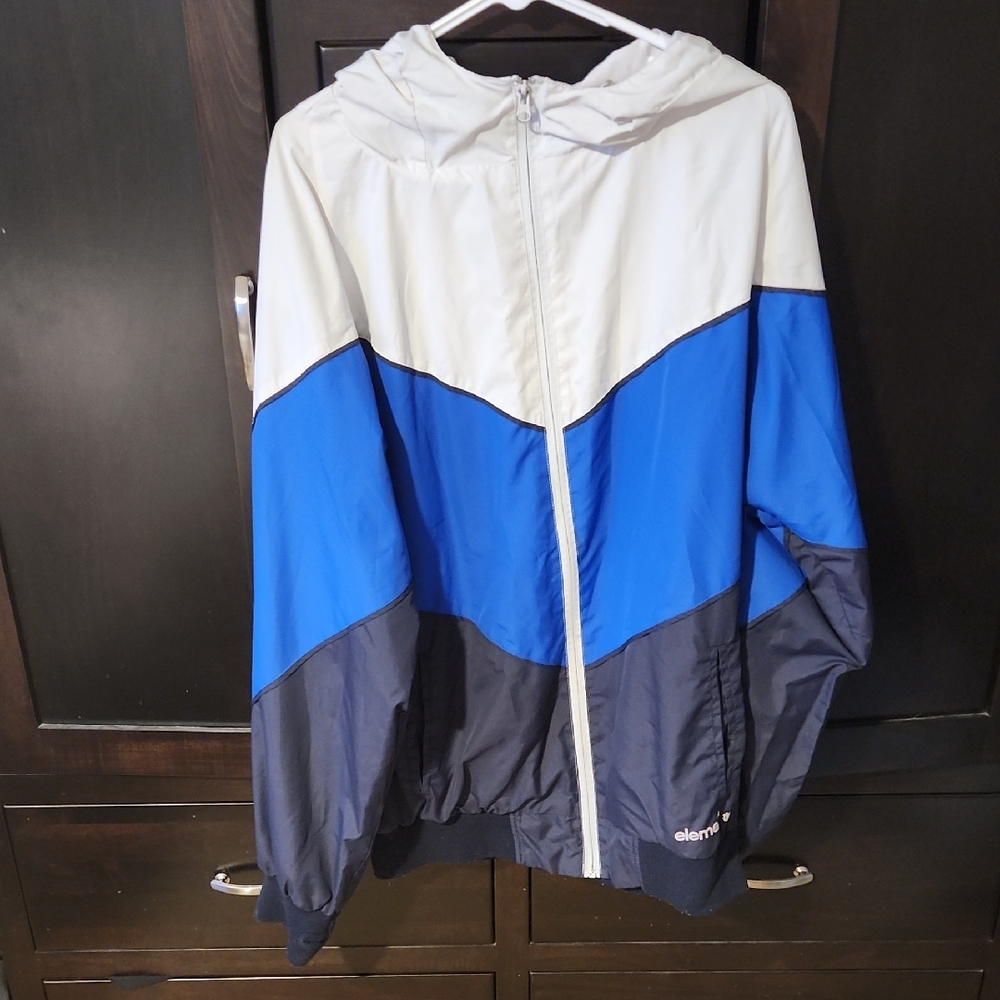 Element Men's Blue and White Windbreaker